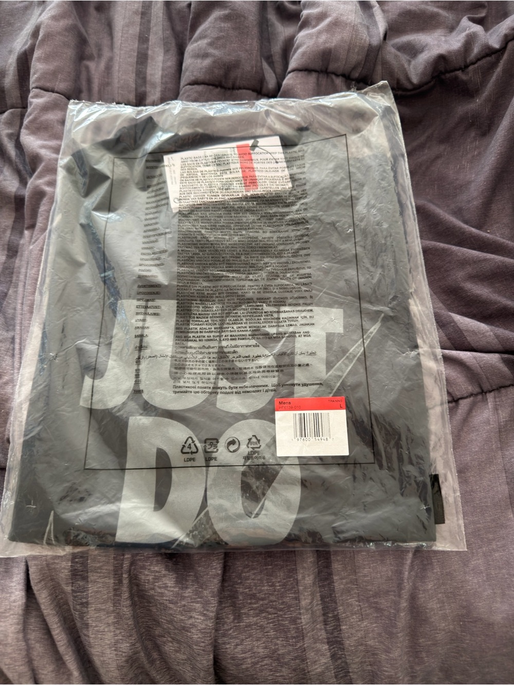 Nike Black T-Shirt with White 'Just Do It' Print